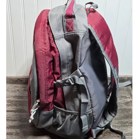 Outdoor Products Gray Maroon Multi Compartment Backpack Padded Straps - Picture 2 of 7